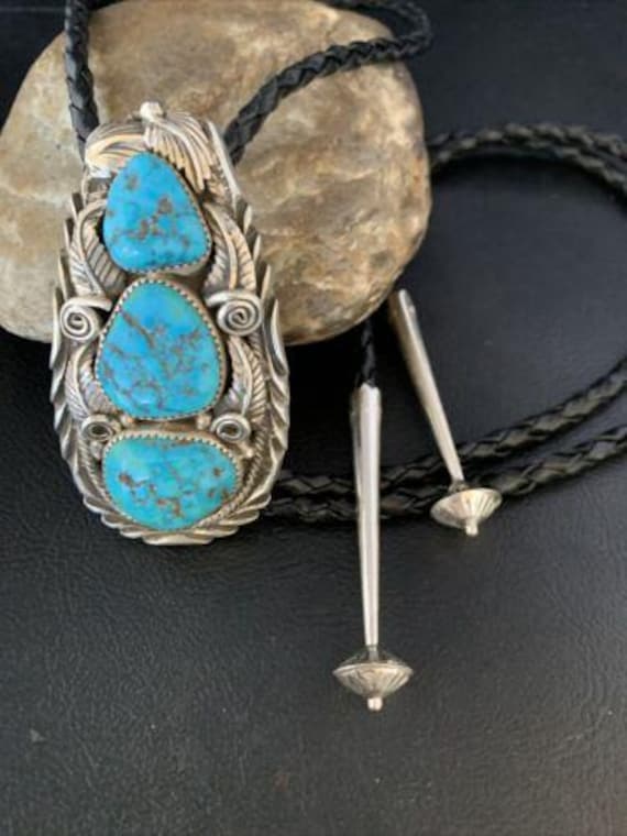Rare Navajo Ben Begaye Royston Turquoise 'Pillbox' Native American Jewelry Silver Leaf Necklace Rare Navajo Ben Begaye Royston Turquoise 'Pillbox' Native American Jewelry Silver Leaf Necklace