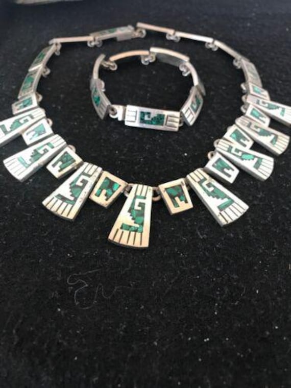 Heavy Tubes Of Native American Jewelry Silver Turquoise Inlay Vintage Navajo Necklace Old Jewelry Heavy Tubes Of Native American Jewelry Silver Turquoise Inlay Vintage Navajo Necklace Old Jewelry