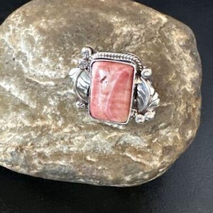 Women&#39;s Orange Spiny Oyster Ring | Sterling Silver Jewelry | Spiny Oyster Jewelry | Statement Ring | Gemstone Ring For Her | Sz 9 | 14906