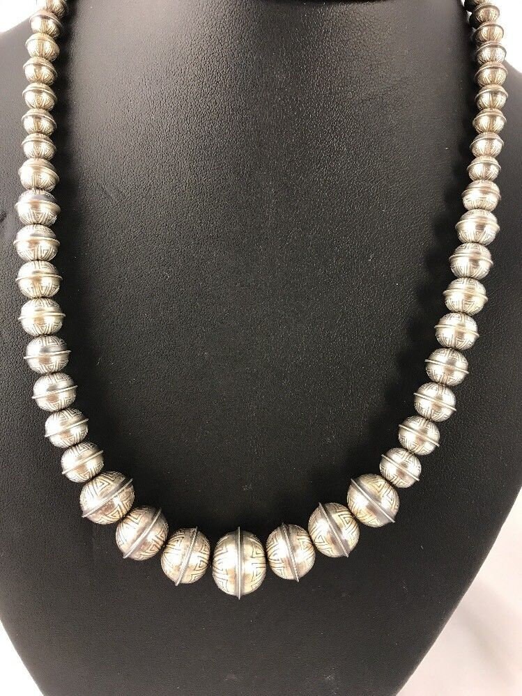 Hand Stamped Bench/navajo Pearls 
