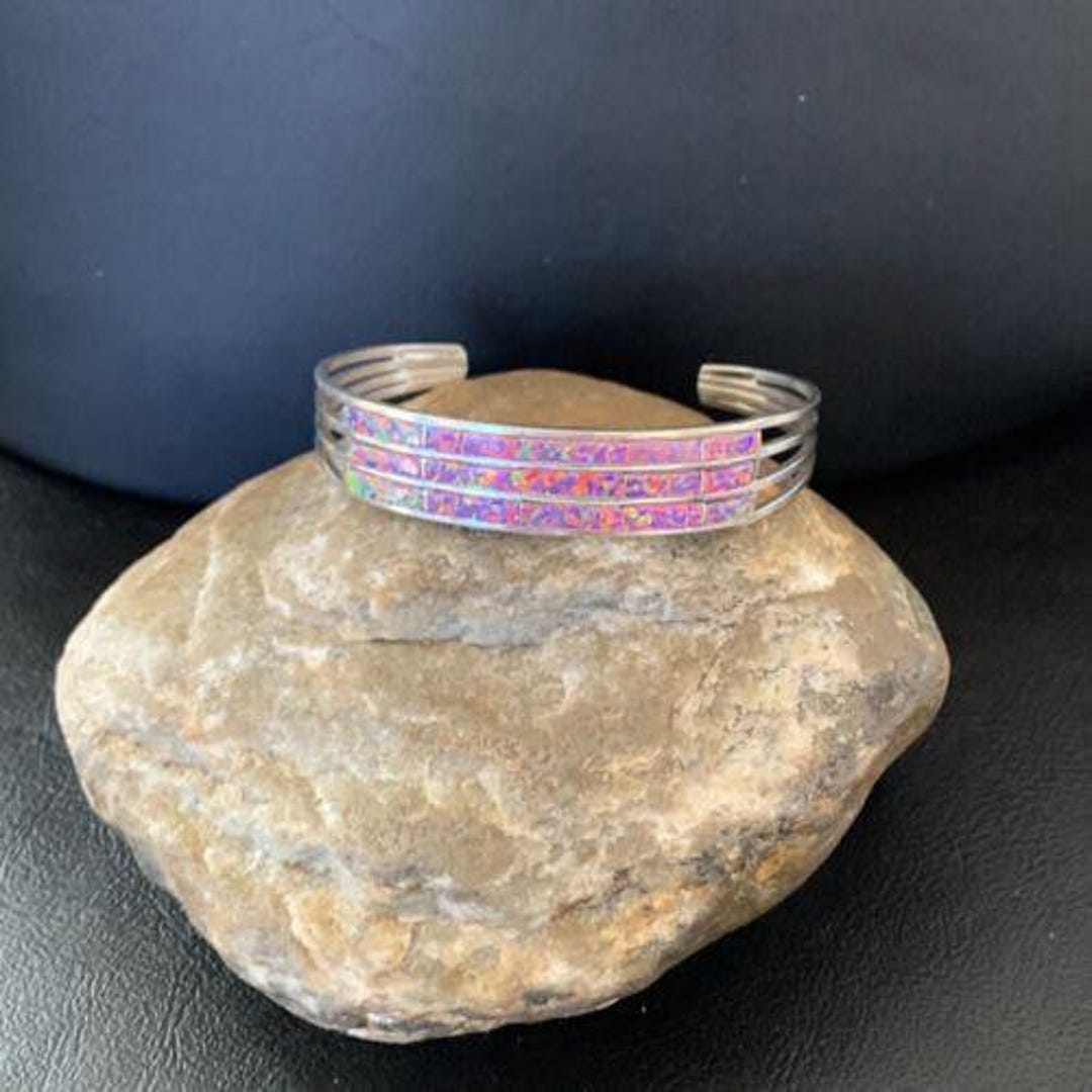 アクセサリー indian jewelry zuni bangle Pretty Zuni Spiny Oyster Sterling Inlaid Bangle by Ricky