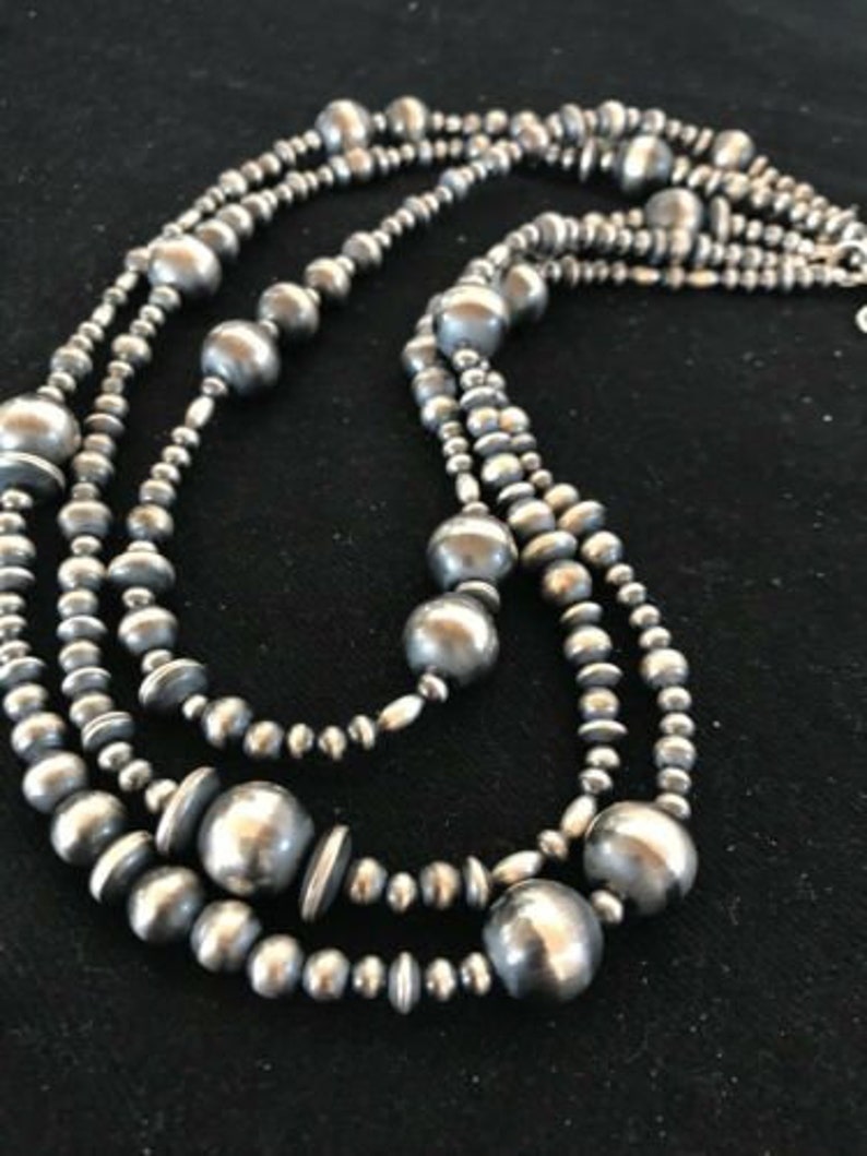 Navajo Pearls Native American Sterling Silver Necklace Gift 3 Etsy