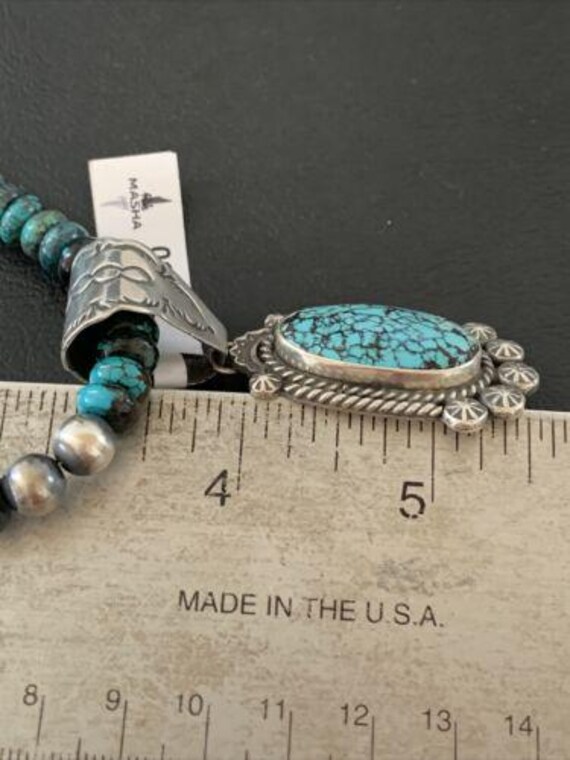 ナバホ　ナチュラル　キングマン ペンダント　トップ　スパイダーウェブ ナバホ族スターリングシルバーキングマンスパイダーウェブ