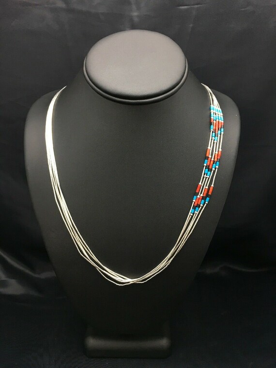 Navajo liquid silver necklace deals