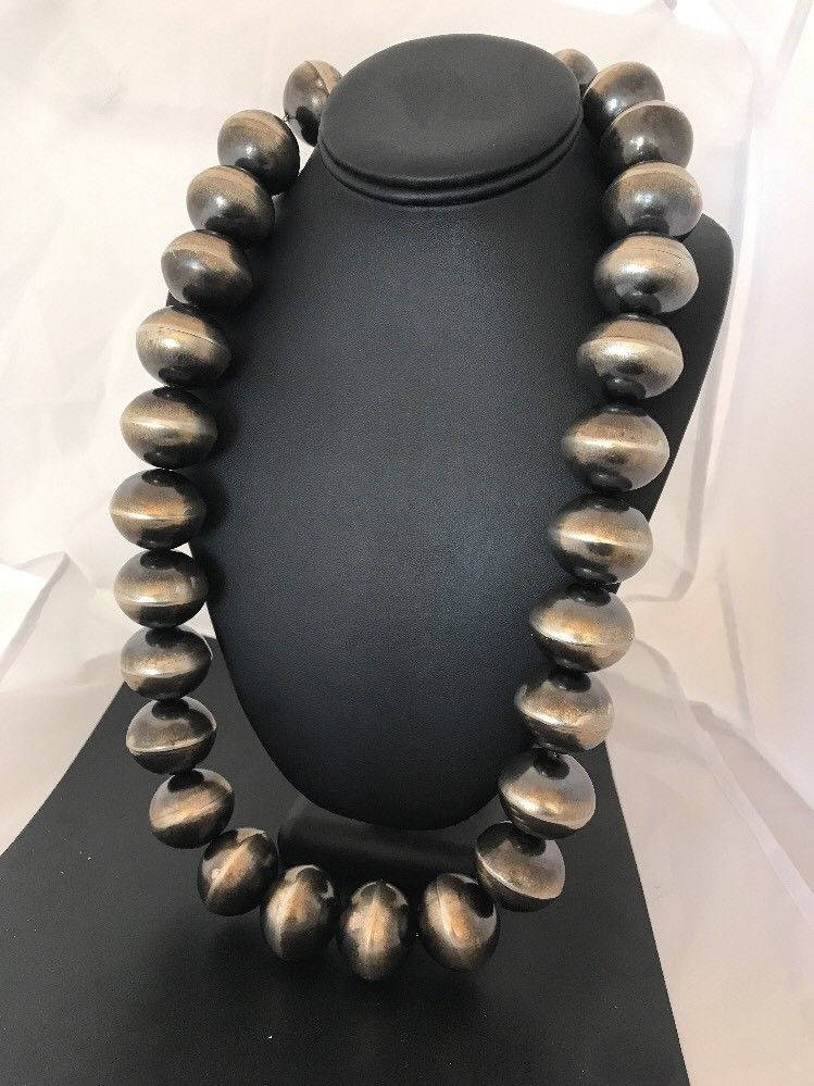 Old Pawn Native American Navajo Pearls 30 Mm Sterling Silver Etsy