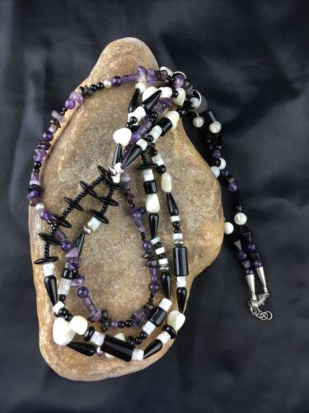 オニキス ターコイズ ナバホパール ネックレス ナバホ族 ブラック