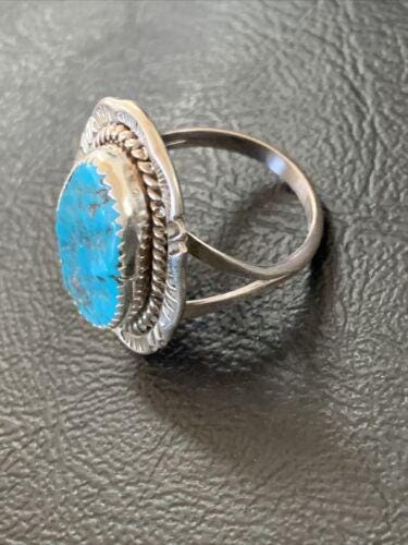 Southwestern Navajo Blue Kingman Turquoise Ring | Sterling Silver | Sz ...