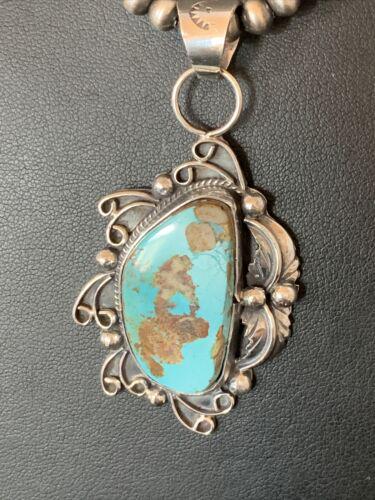 Men's Navajo Blue Dry Creek Turquoise Pendant | Sterling Silver