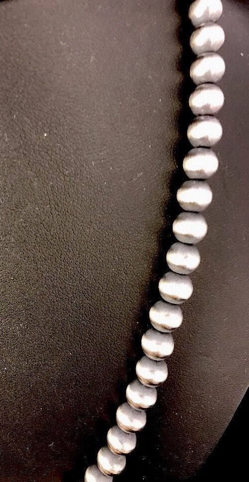 Native American Navajo Pearls 7mm Sterling Silver Bead - Etsy