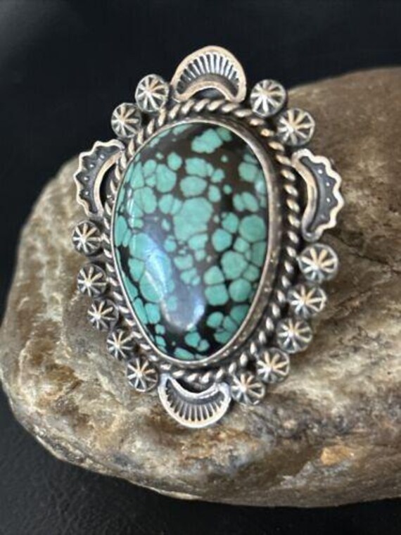 ネイティブアメリカン ナバホ ブルー スパイダーウェブ ターコイズ