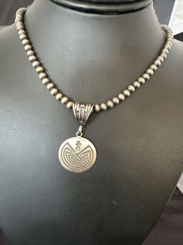 ホピ族の迷路の男ペンダント | スターリングシルバーネックレス