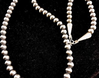 Details about   Native American Navajo Pearls 6mm Sterling Silver Bead Necklace 21" Sale S208 