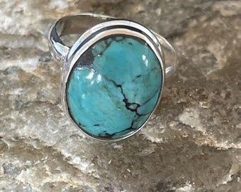ナバホ族 スパイダーウェブ ブルー ターコイズ リング | スターリング