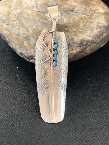 NAVAJO Feather×Turquoise　ネックレス One Of Finest Vintage Native American Navajo Inlay Turquoise