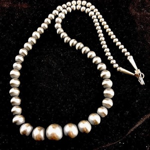 Native American Navajo Pearls Graduated Sterling Silver Bead - Etsy
