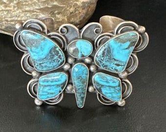 ネイティブアメリカン メンズ ナバホ ブルー #8 ターコイズ カフ