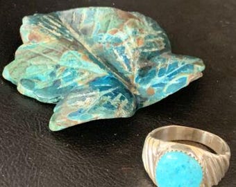 Southwestern Navajo Blue Kingman Turquoise Ring | Sterling Silver | Sz 11 | 14147
