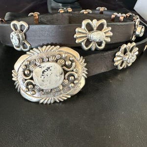 Navajo White Buffalo Turquoise Concho Belt | Sterling Silver 