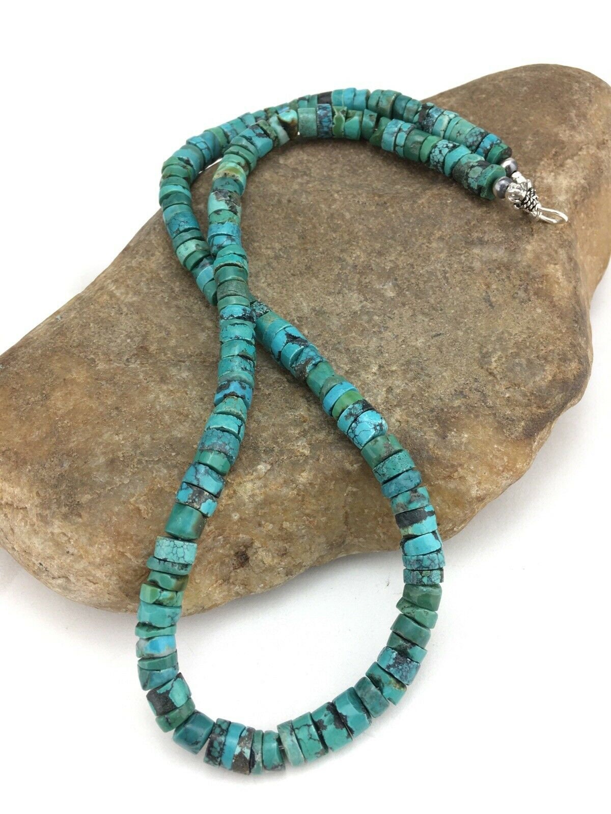 The Coin Turquoise Lariat Necklace, 2 – Calli Co. Silver