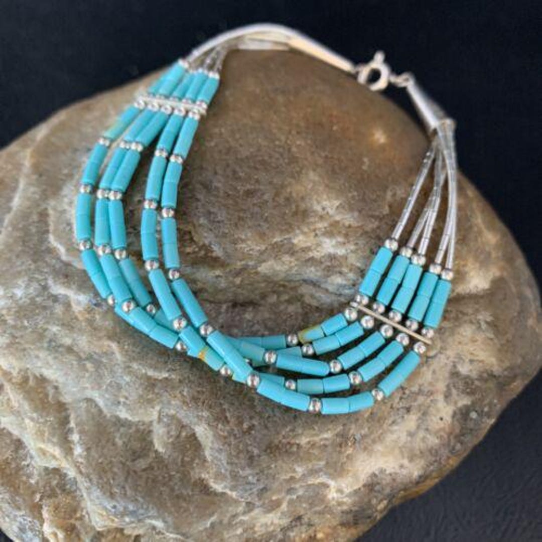 ナバホ ブルーグリーン ターコイズ ヘイシ スターリングシルバー