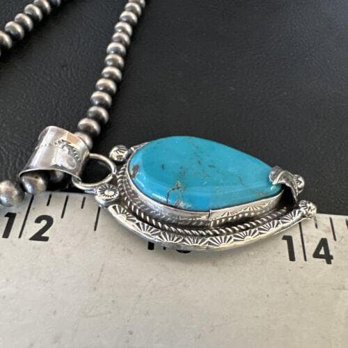 ナバホブルーターコイズペンダントネックレス | スターリングシルバー
