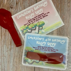 Keepy Uppy Balloon Birthday Party Favor: Personalized Card Game