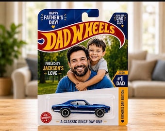 Personalized Dad Hot Wheels Gift | Father’s Day Gift for Dad | Dad Wheels Custom Photo Gift | Custom Father Son Daughter Keepsake