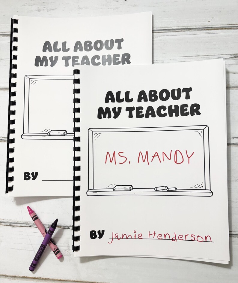 All About My Teacher Book Printable | Teacher Appreciation Gift From ...