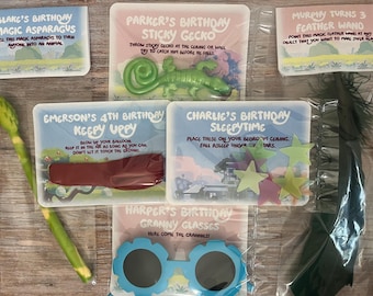 Personalized Bluey Birthday Party Favors: Goodie Bag Cards