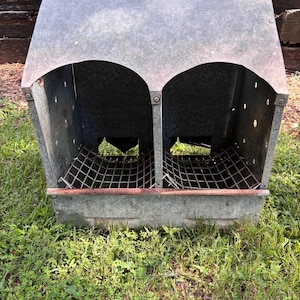 Galvanized Farmhouse Chicken Nesting Box Coop