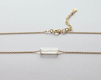 Genuine Selenite Simple Protection & Grounding Necklace, Dainty Jewelry Made With AAA Natural Gemstones