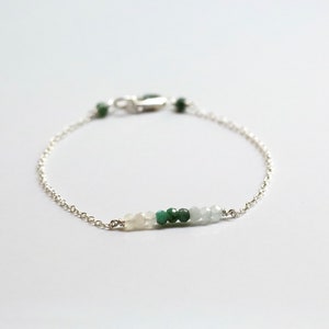 Fertility Bracelet 35+/40+ Conceiving, Pregnancy Support, Motherhood Maternity Gift, Infertility, Moonstone, Emerald & Aquamarine