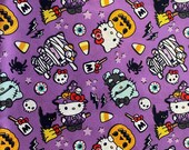 Halloween Kitty Pattern Print Dog Bandana
