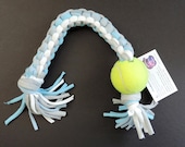 Handmade Dog Pull Toy with Tennis Ball (from Recycled Materials)
