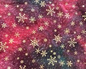 Snowflakes on Marbled Green and Red Print Cat/Dog Bandana
