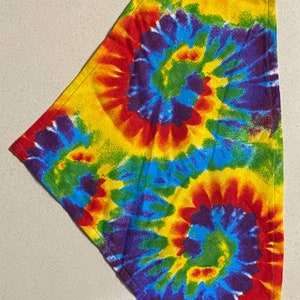 Plush Rainbow Tie-Dye Print Dog/Cat Bandana image 4