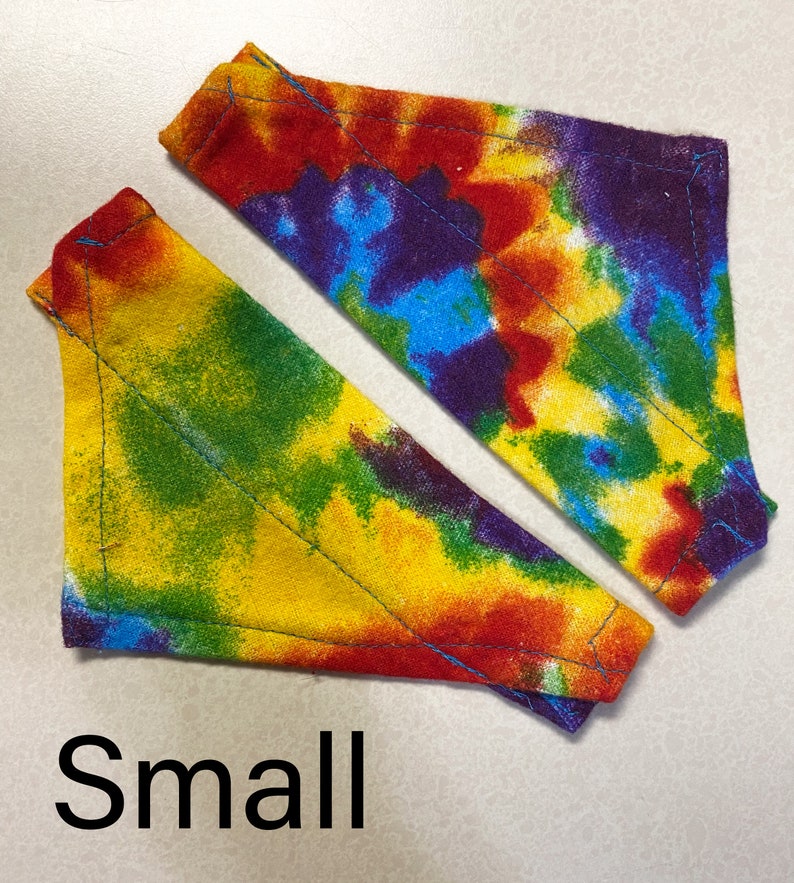 Plush Rainbow Tie-Dye Print Dog/Cat Bandana image 3