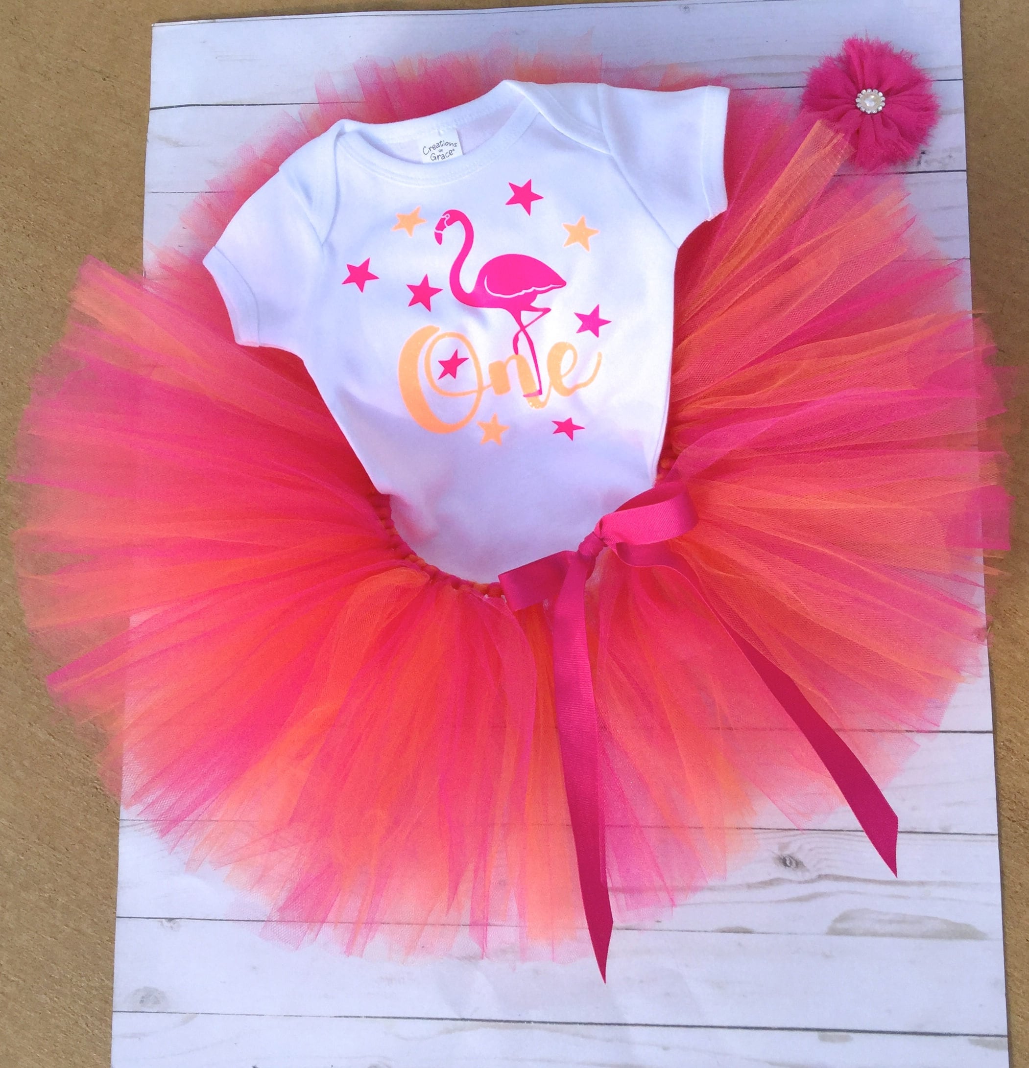 Flamingo Cake Smash Outfit/Tutu Set/Flamingo Bodysuit/First | Etsy