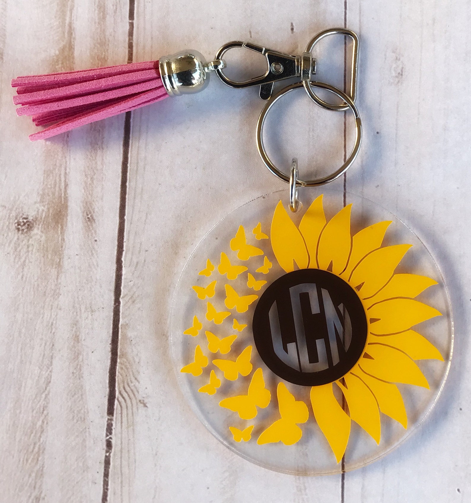 Sunflower Keychain Personalized acrylic keychain Gift for Etsy