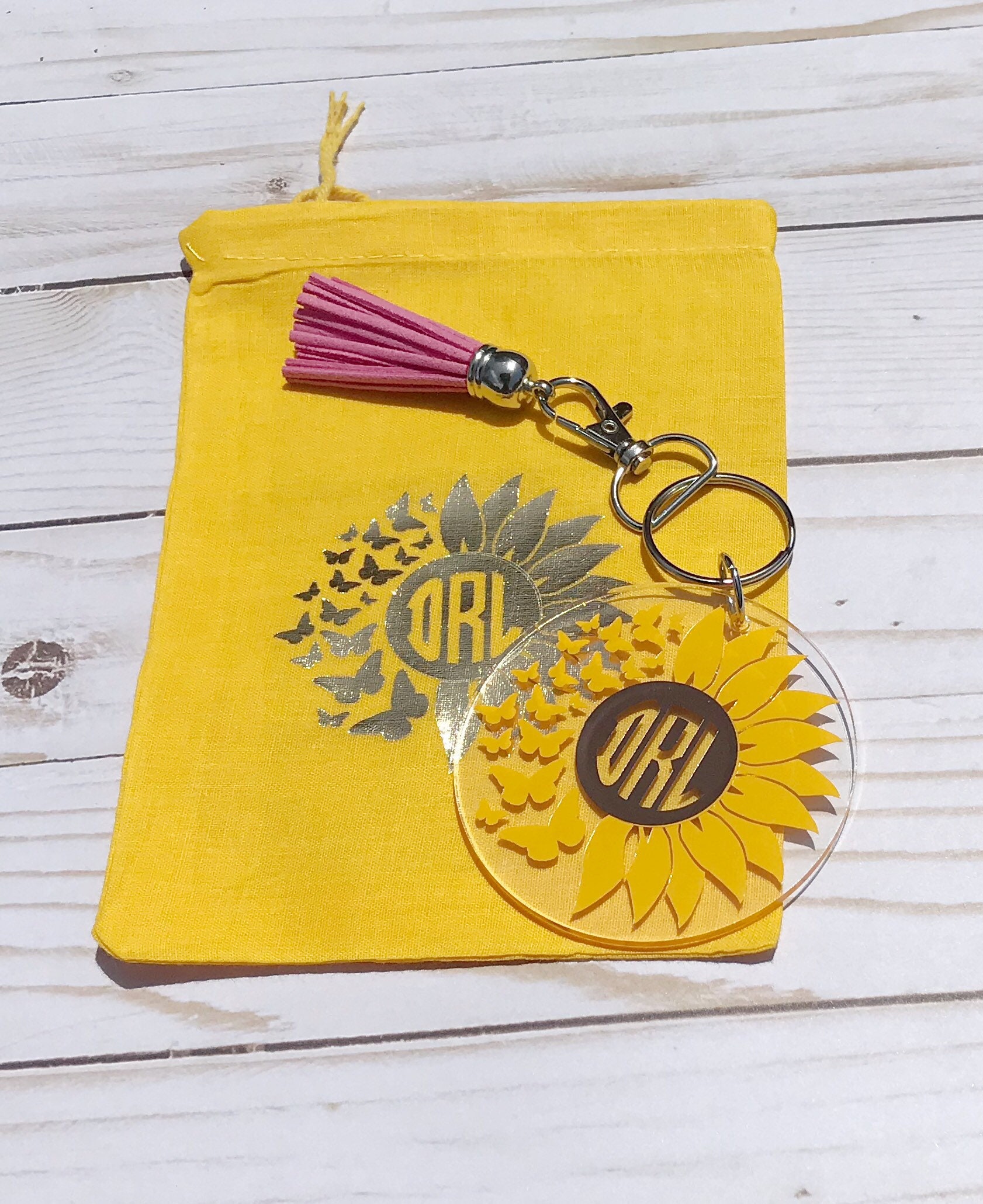 Sunflower Keychain Personalized acrylic keychain Gift for Etsy