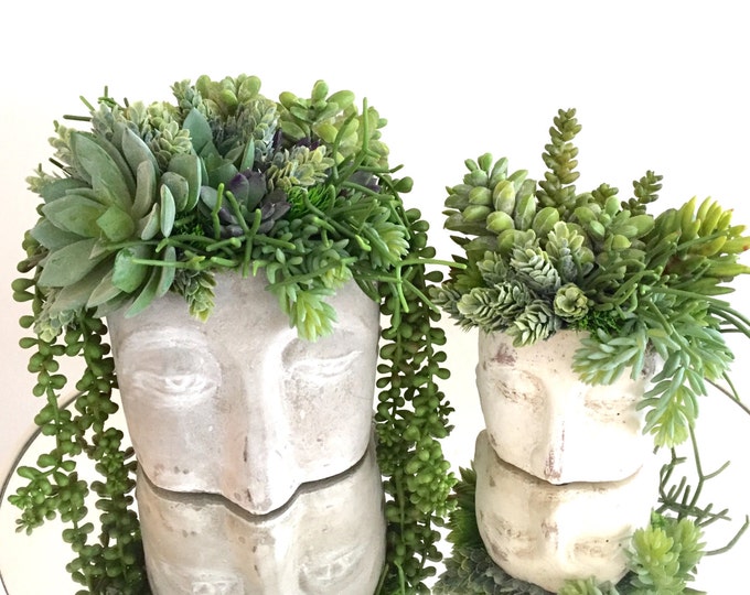 Succulent Arrangement Artificial Silk Succulent Centerpiece Etsy