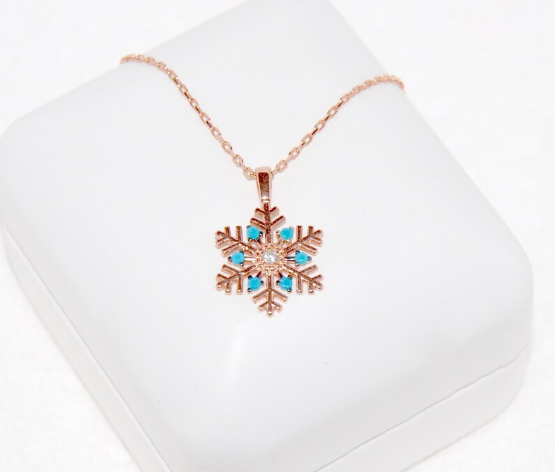Silver Snowflake Necklace Gift For Her Winter Weddings Image 0