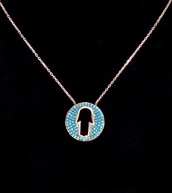 Silver Hamsa Necklace Opal Hamsa Necklace Gold Hamsa Necklace Blue