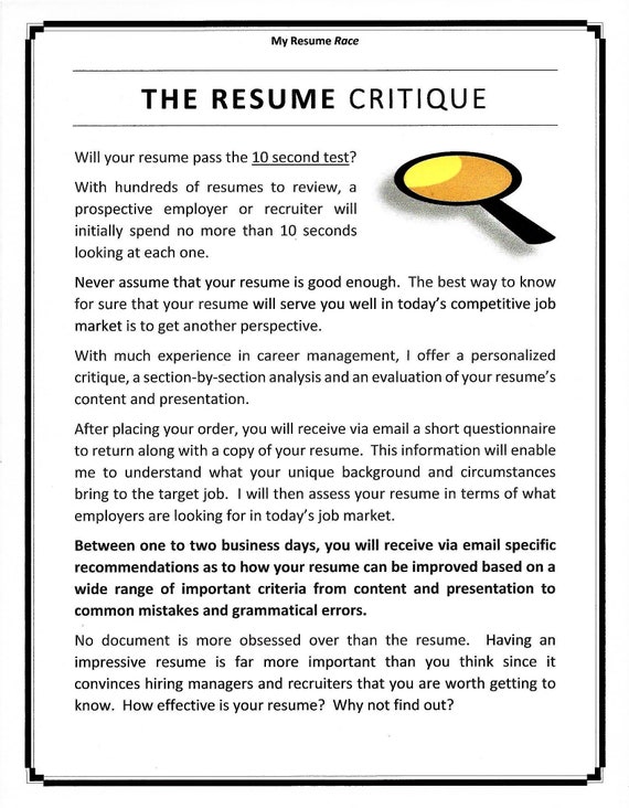 resume critique critique resumes