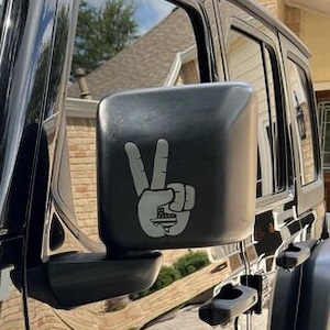 Custom Peace Sign Wave Decal - Vinyl Off-Road Wave Sticker for Car, Laptop, Home Decor - Left Hand Decal Only!