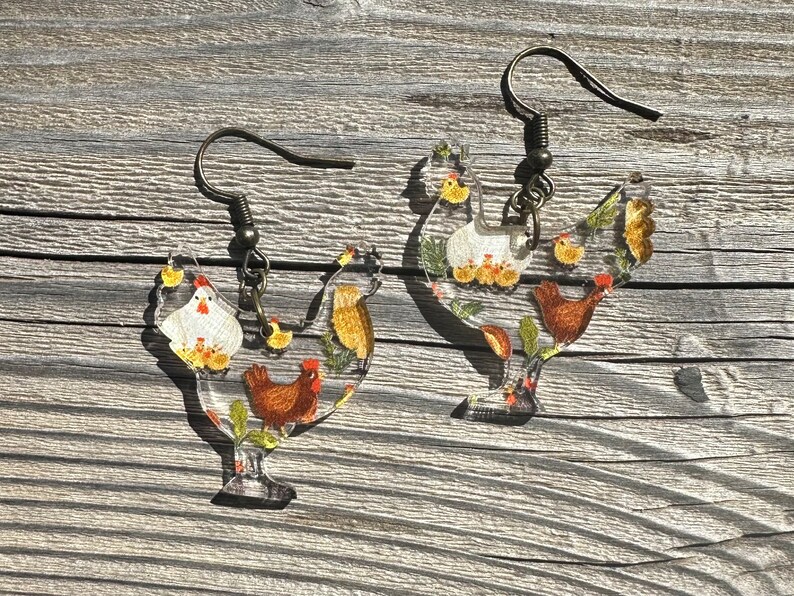 Chicken Earrings Etsy