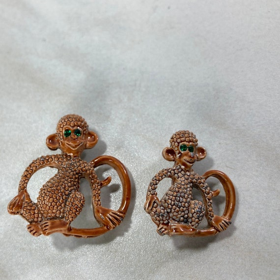 Vintage Gerry's Monkey Brooches, Two  Matching Br… - image 10