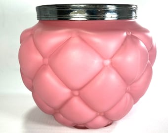 1 Antique CONSOLIDATED PINK PUFFY QUILTED DRINKING GLASS  SATIN 4 AVAILABLE 