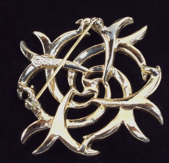 Sarah Coventry Brooch Gold Tone Swirl Brooch Mode… - image 7