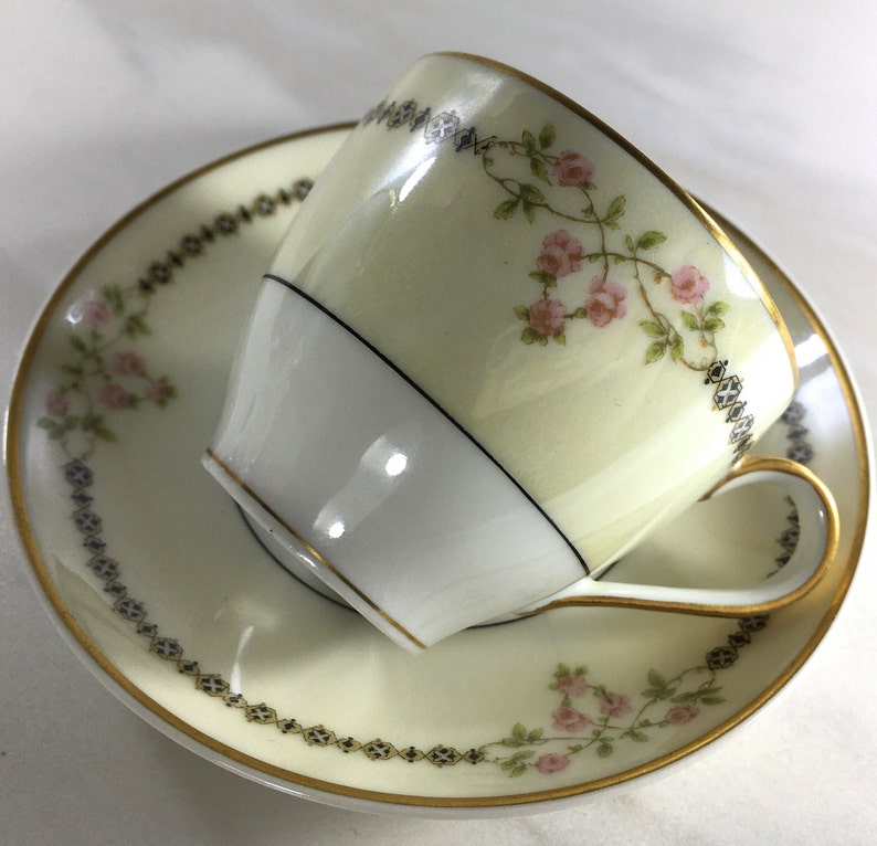 Antique Theodore Haviland Limoges France Demitasse Cup and Saucer, Mark
